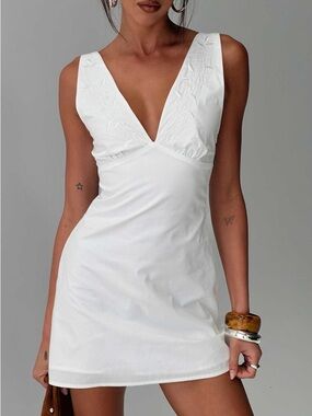 Princess Polly Florien Broderie Mini Dress in White